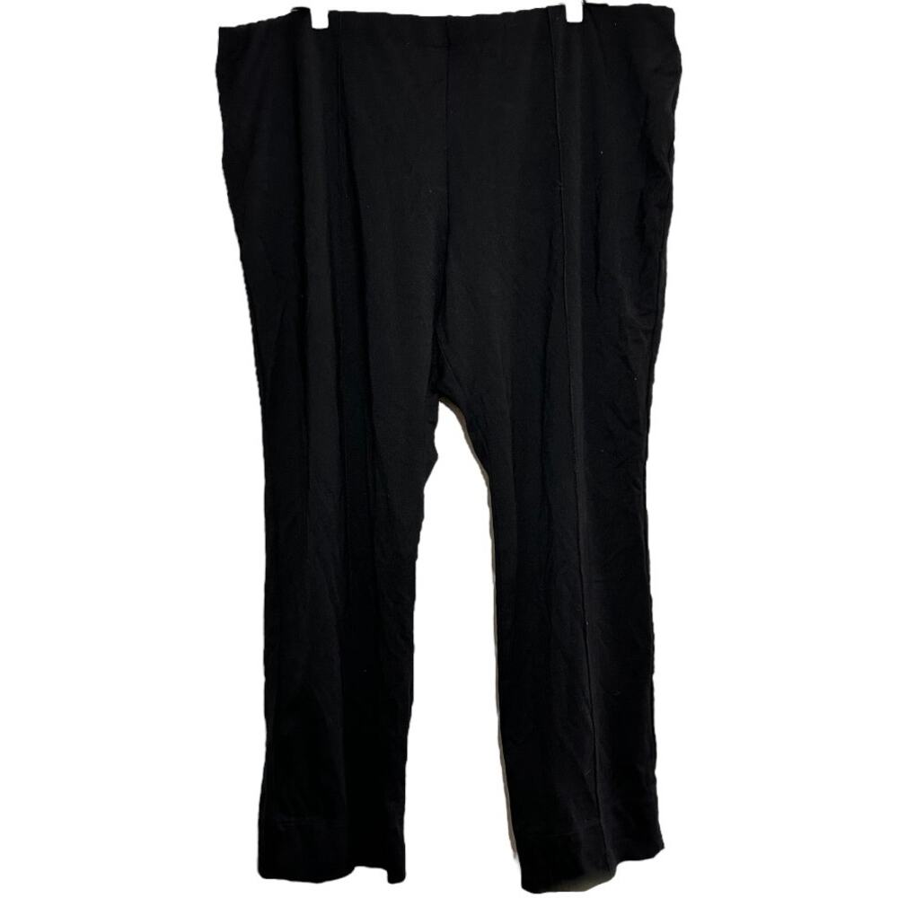 Alembika Pants Black Tapered Elastic Waistband Wide Leg Pull On Black 8 42"
